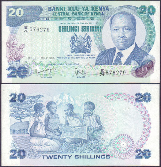 1986 Kenya 20 Shillings (Unc) L001989 - Click Image to Close